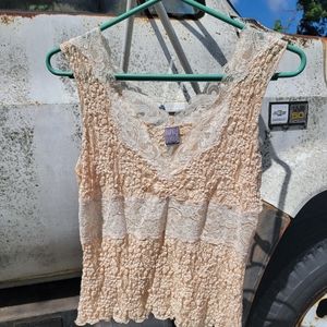 Vintage Lace and Mesh Crop Tank by Hanky Panky